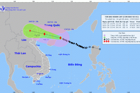 Bão TALIM chỉ còn cách Móng Cái (Quảng Ninh) khoảng 480 km