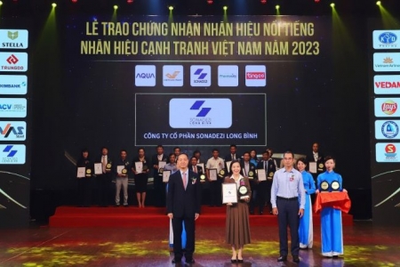 Sonadezi Long Bình vinh dự đạt Top 20 Nhãn hiệu nổi tiếng Việt Nam năm 2023