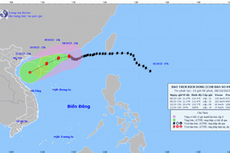 Bão số 4 giảm cấp và sẽ đổi hướng liên tục