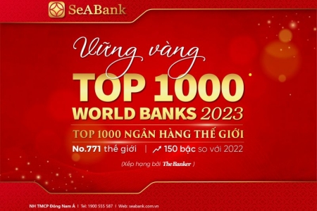 SeABank tăng 150 bậc trong bảng xếp hạng “TOP 1000 Ngân hàng thế giới”