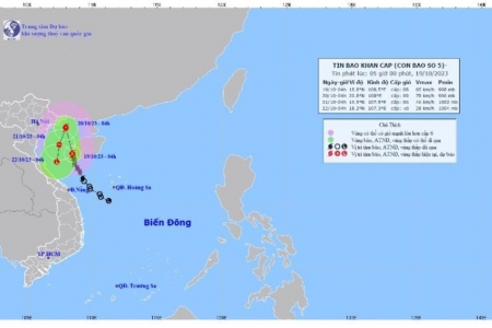 Bão số 5 khả năng đổi hướng đột ngột trên Vịnh Bắc Bộ