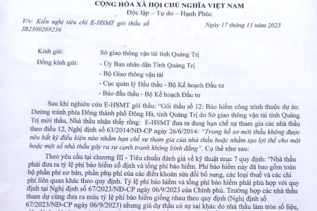 Quảng Trị: Bảo hiểm dự án “Đường tránh phía Đông thành phố Đông Hà, tỉnh Quảng Trị” đang có nhiều ý kiến khác nhau