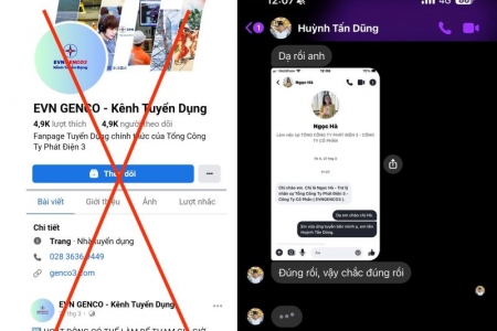 Cảnh báo hiện tượng giả danh thương hiệu, nhãn hiệu EVNGENCO3 để lừa đảo