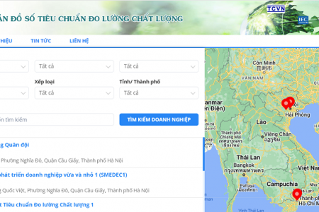 Bản đồ số hoạt động tiêu chuẩn đo lường chất lượng - iSTAMEQ map