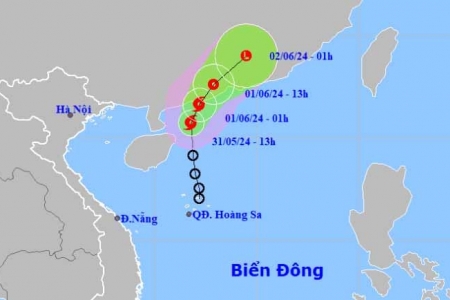 Cơn bão số 1 xuất hiện ở Biển Đông, gió giật cấp 10