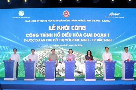 Bắc Ninh: Khởi công dự án hồ điều hoà Phúc Ninh