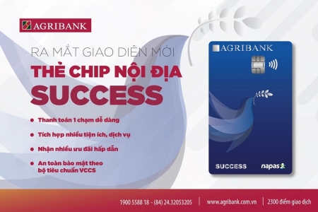 Agribank chính thức ra mắt giao diện mới Thẻ Chip nội địa Success