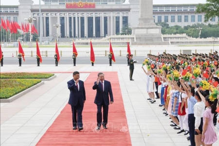 Lễ đón Tổng Bí thư, Chủ tịch nước Tô Lâm và Phu nhân thăm cấp Nhà nước tới Trung Quốc