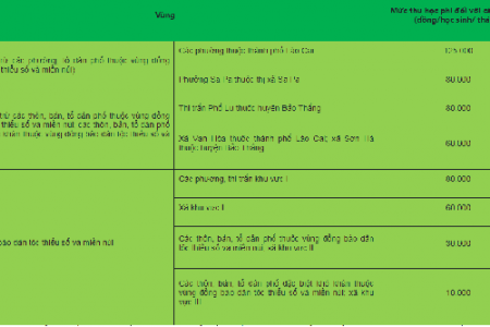 Lào Cai: Quy định mức thu học phí năm học 2024 - 2025 đối với cơ sở giáo dục mầm non và phổ thông công lập