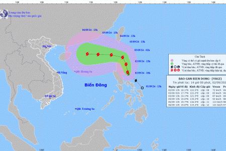 Bão YAGI đang hướng vào Biển Đông với cường độ rất mạnh, giật cấp 15