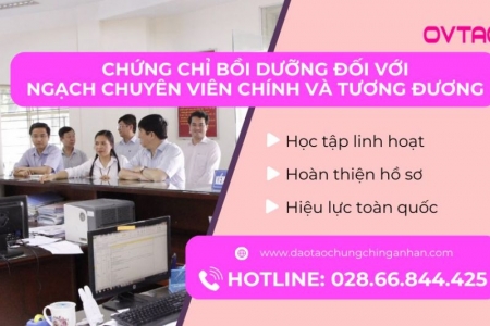 Chứng chỉ bồi dưỡng đối với ngạch chuyên viên và tương đương