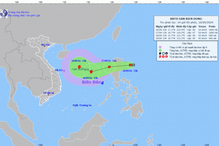 Biển Đông sắp đón thêm một cơn bão giật cấp 9