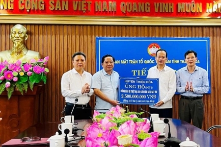 Ủy ban MTTQ tỉnh Thanh Hóa đã tiếp nhận ủng hộ đồng bào bị thiệt hại do bão số 3 gần 62,9 tỷ đồng