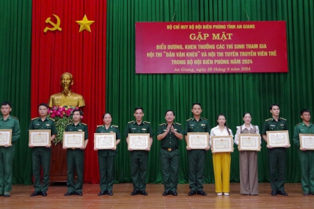 Bộ đội Biên phòng tỉnh An Giang đạt thành tích cao trong Hội thi “Dân vận khéo” và Hội thi tuyên truyền viên trẻ năm 2024