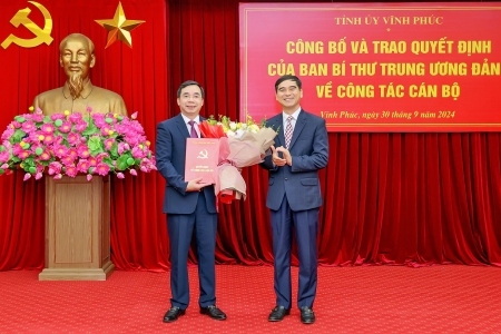 Vĩnh Phúc: Ban Bí thư chuẩn y Trưởng ban Tuyên giáo giữ chức Phó bí thư Tỉnh ủy