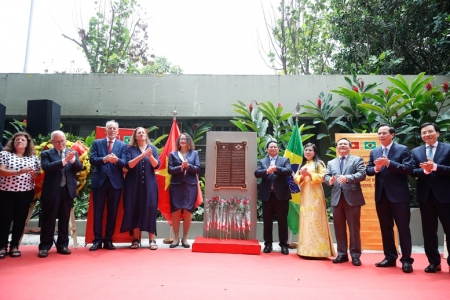 Thủ tướng Phạm Minh Chính dự lễ khánh thành biển kỷ niệm, tôn vinh Chủ tịch Hồ Chí Minh tại Brazil