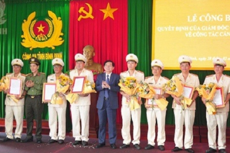 Bình Định: 57 lãnh đạo Công an các huyện, thị xã, thành phố nhận công tác tại Công an tỉnh