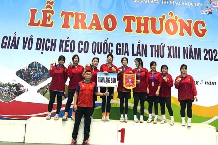 Lạng Sơn đạt thành tích cao tại Giải vô địch kéo co, đẩy gậy quốc gia năm 2025