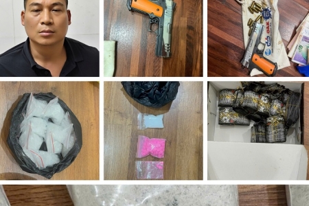 Trùm ma túy Hải Phòng sa lưới, tang vật thu giữ gồm ma túy và vũ khí