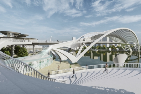 Dự án cầu đi bộ qua sông Sài Gòn chính thức thực hiện mũi khoan cọc đầu tiên