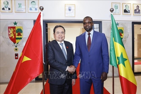 Chủ tịch Quốc hội Trần Thanh Mẫn hội kiến Thủ tướng Senegal Ousmane Sonko