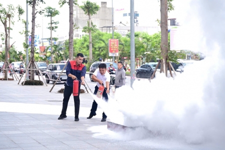 Hải Phòng: Diễn tập PCCC và CNCH tại chung cư Hoàng Huy Commerce