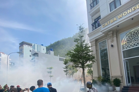 Thực tập phương án chữa cháy và cứu nạn cứu hộ tại Khách sạn Wonder Cát Bà