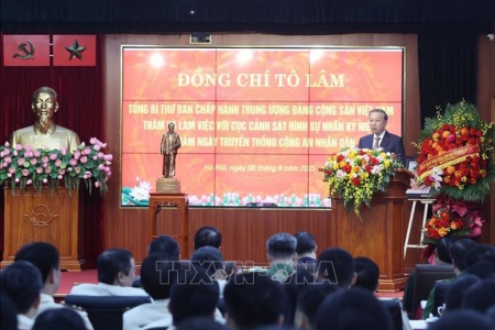 Tổng Bí thư Tô Lâm: Xây dựng lực lượng Cảnh sát Hình sự làm chủ công nghệ