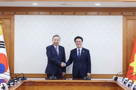 Tổng Bí thư Tô Lâm hội kiến với Thủ tướng Hàn Quốc Kim Min Seok