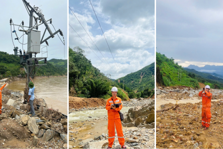 NPSC cùng PC Nghệ An khắc phục lũ quét do hoàn lưu bão số 3 gây ra