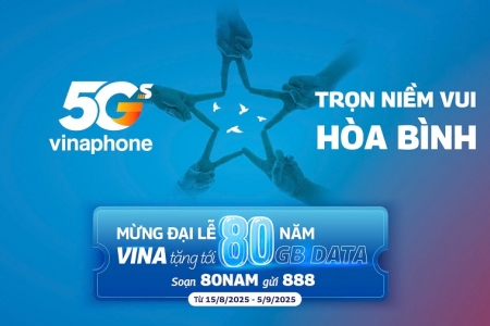 Đón Đại lễ, nhận tới 80GB Data miễn phí cùng VinaPhone