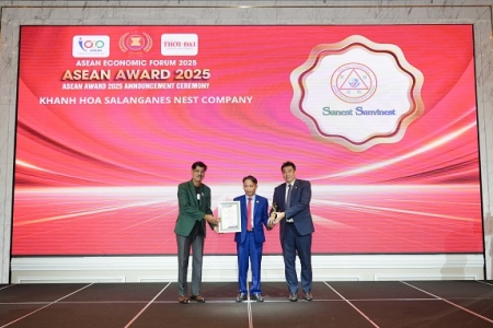 Yến sào Khánh Hòa vinh dự nhận giải thưởng TOP 10 Thương hiệu nổi tiếng ASEAN 2025