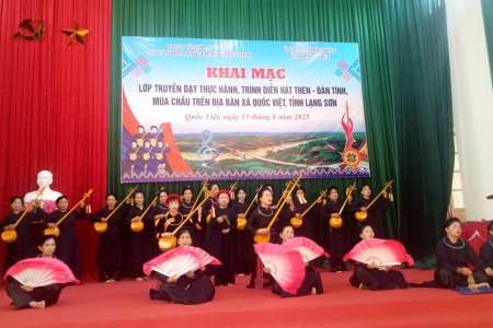 Lạng Sơn khai mạc lớp truyền dạy hát Then, đàn tính, múa chầu