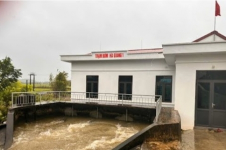 Huy động gần 30 trạm bơm hoạt động tiêu úng do cơn bão số 5 gây ra