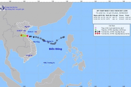 Bão số 6 suy yếu thành áp thấp nhiệt đới