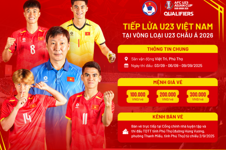 Bắt đầu mở bán vé xem U23 Việt Nam thi đấu vòng loại U23 châu Á 2026