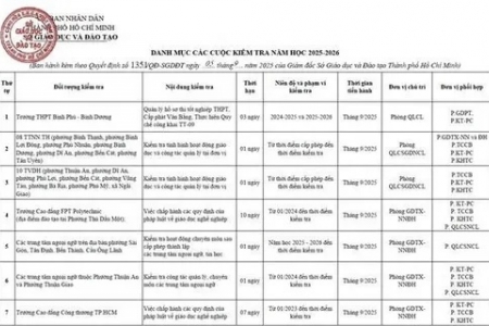 TP. HCM sẽ tổ chức 97 đợt kiểm tra các cơ sở giáo dục