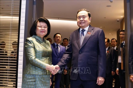 Chủ tịch Quốc hội Trần Thanh Mẫn gặp Chủ tịch Quốc hội Campuchia