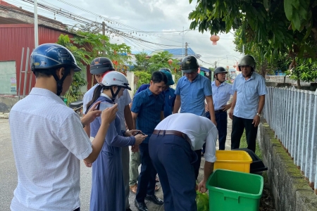 Xã Kiến Thuỵ khảo sát công tác phân loại, thu gom, vận chuyển và xử lý rác thải sinh hoạt năm 2025