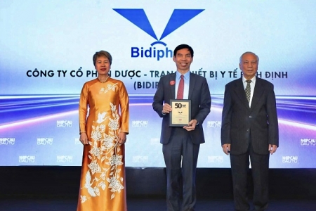 Bidiphar lần đầu vào Top 50 công ty kinh doanh hiệu quả nhất Việt Nam