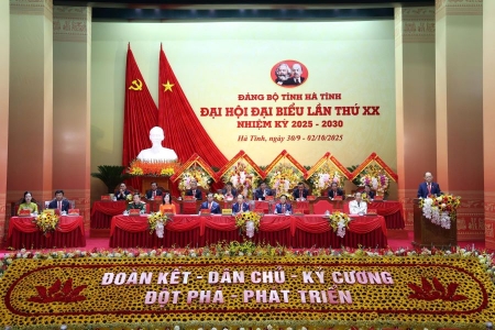 Khai mạc trọng thể Đại hội đại biểu Đảng bộ Hà Tĩnh lần thứ XX nhiệm kỳ 2025-2030
