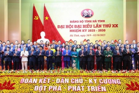 Bế mạc Đại hội đại biểu Đảng bộ tỉnh Hà Tĩnh lần thứ XX nhiệm kỳ 2025-2030