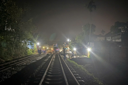 Tuyến đường sắt Hà Nội – Thái Nguyên thông tuyến trở lại sau sự cố sạt lở