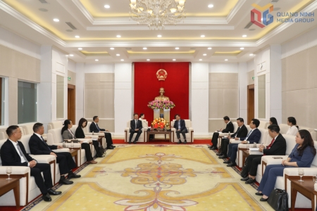 Chủ tịch UBND tỉnh Quảng Ninh tiếp xã giao Thị trưởng TP Phòng Thành Cảng (Trung Quốc)