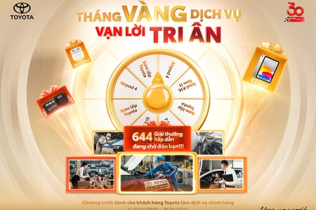 Toyota Việt Nam triển khai chương trình khuyến mãi “Tháng vàng dịch vụ, vạn lời tri ân”