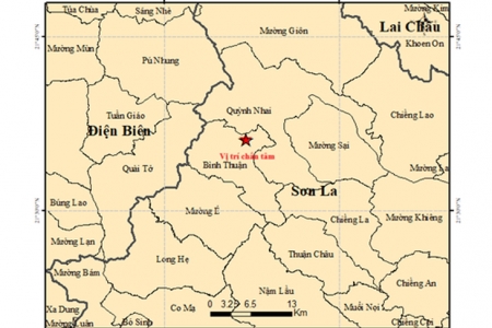 Hai trận động đất liên tiếp xảy ra tại Sơn La và Huế