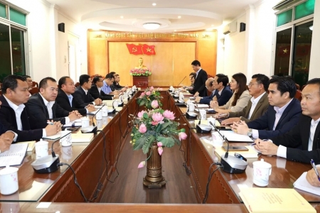 Ban Tuyên giáo và Dân vận tỉnh Thanh Hóa làm việc, chia sẻ kinh nghiệm với Đoàn cán bộ lãnh đạo nước Lào