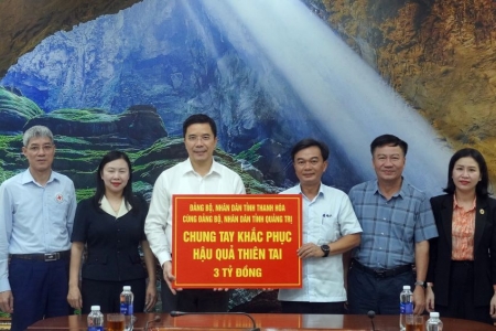 Thanh Hóa hỗ trợ Quảng Trị 3 tỷ đồng khắc phục hậu quả thiên tai