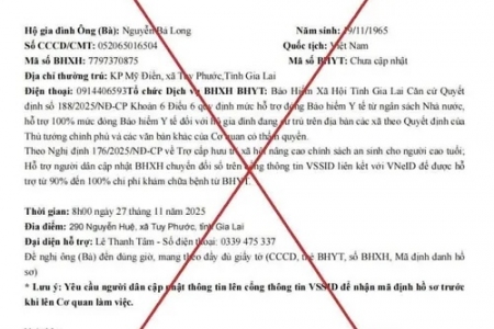 Gia Lai phát cảnh báo hành vi giả mạo công văn của cơ quan Bảo hiểm xã hội để lừa đảo