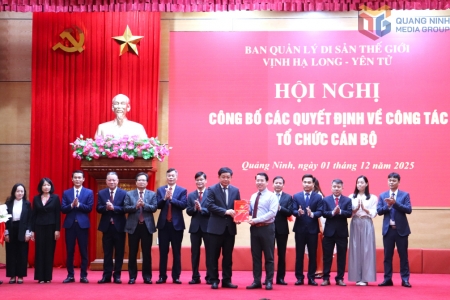 Công bố các quyết định công tác tổ chức cán bộ Ban Quản lý Di sản thế giới Vịnh Hạ Long - Yên Tử